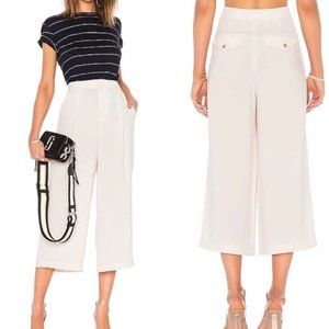 VINCE High Waist Wide Leg Crepe Crop Pants (Size 2, Beige)